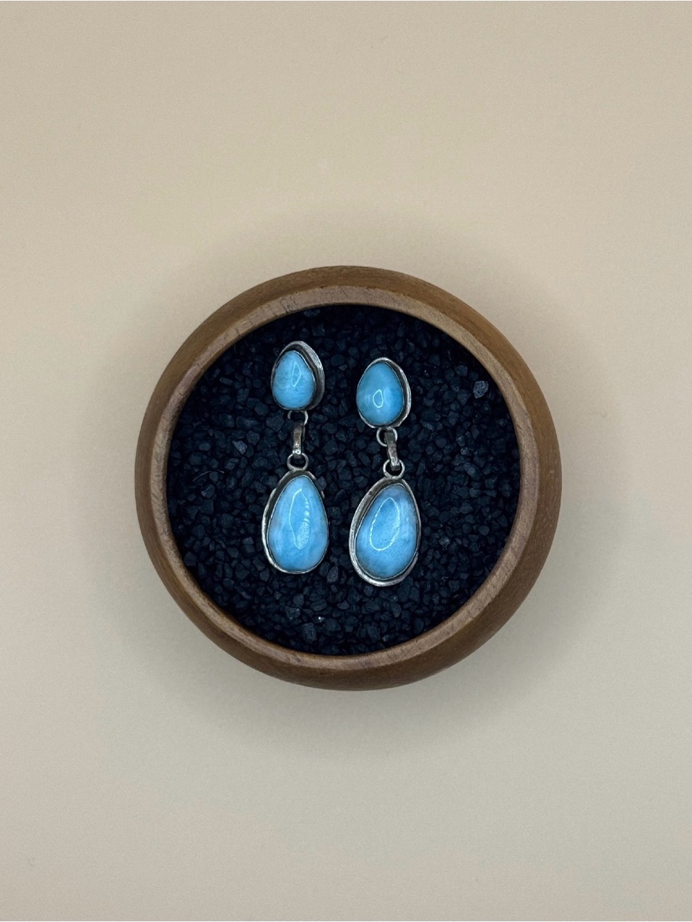 Blue Tide Larimar Studded Drop Earrings
